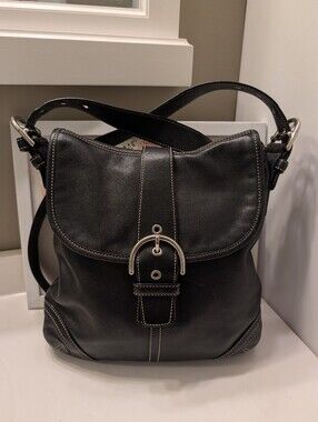 🖤 Vintage Y2K Coach Soho Slim Flap #9480 Genuine Leather Adjustable Crossbody